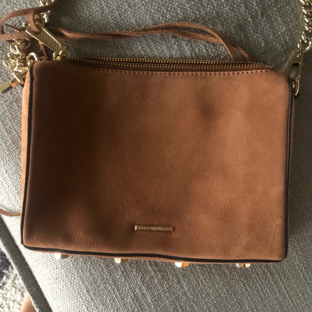 Rebecca minkoff brown suede crossbody